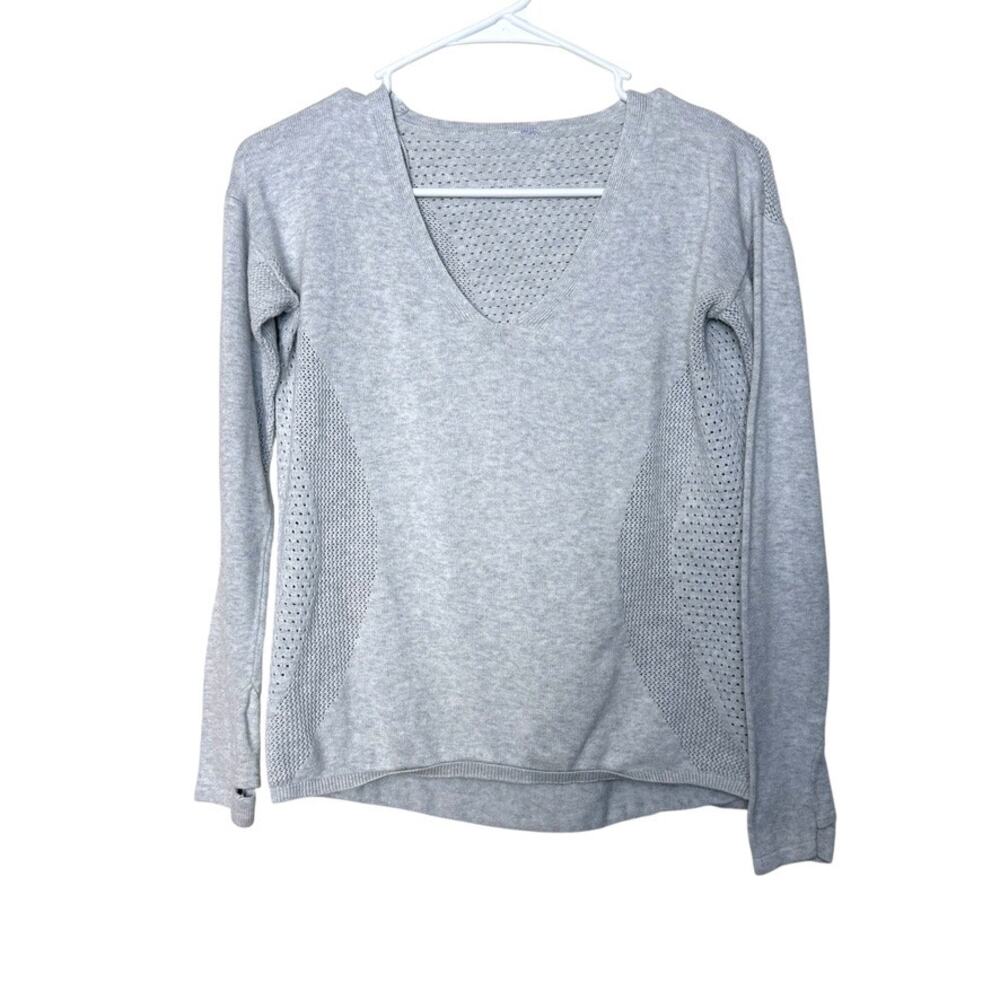Lululemon Still Movement Sweater Women 4 Gray Stretch Light Breathable Yoga